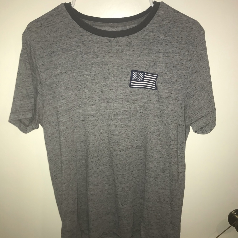 American flag t-shirt- grey